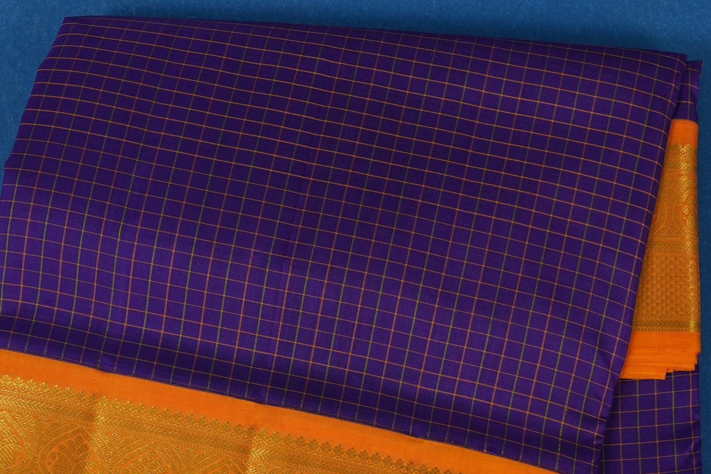 checked ten yards madisar silk saree