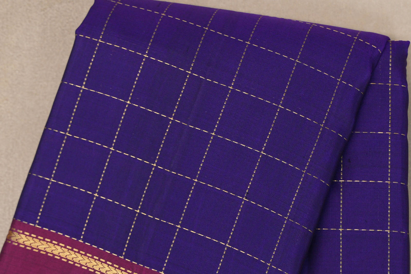 Violet Purple with Deep magenta Vintage Kanjivaram Silk Saree body