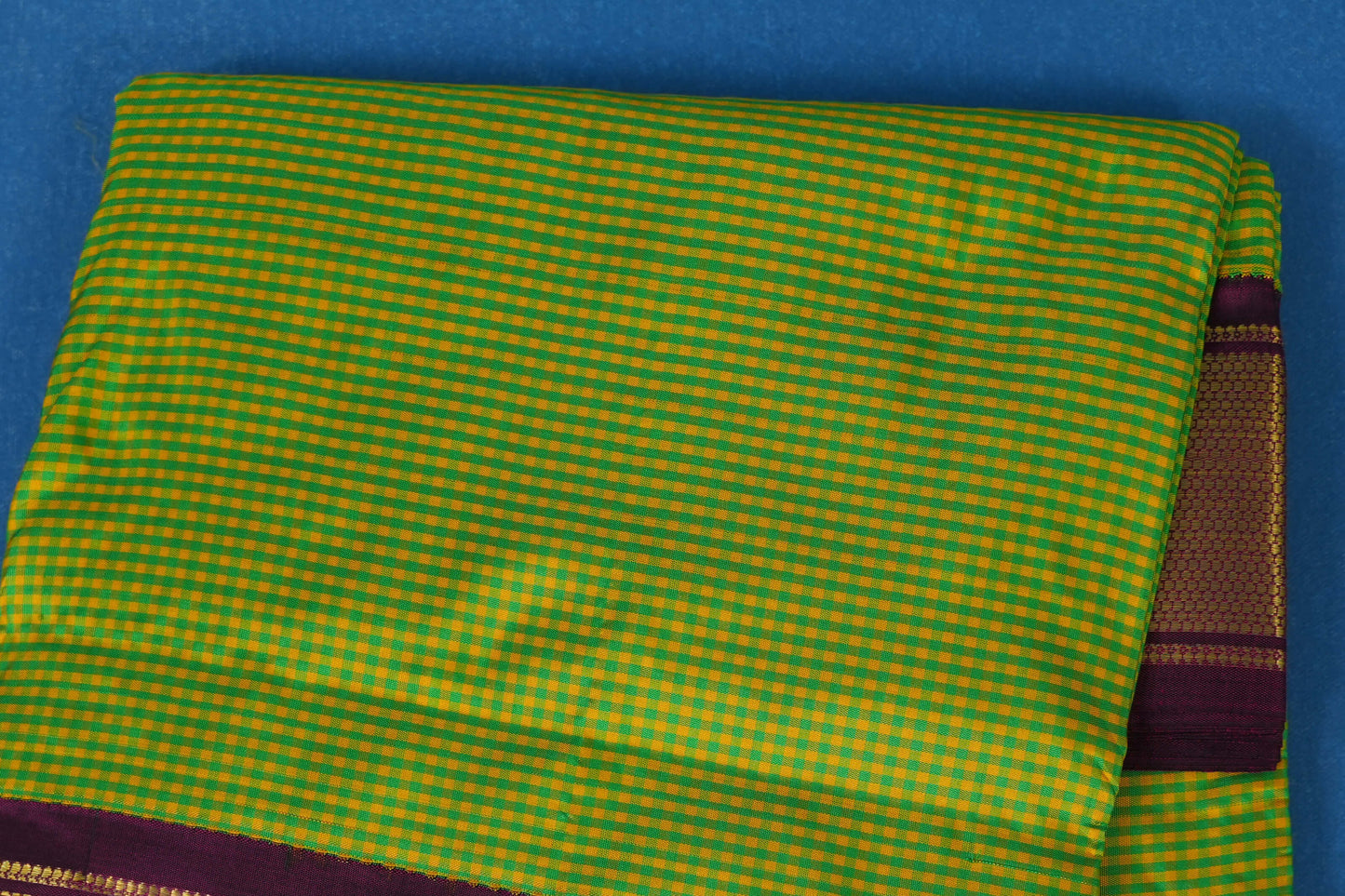 checked ten yards madisar silk saree