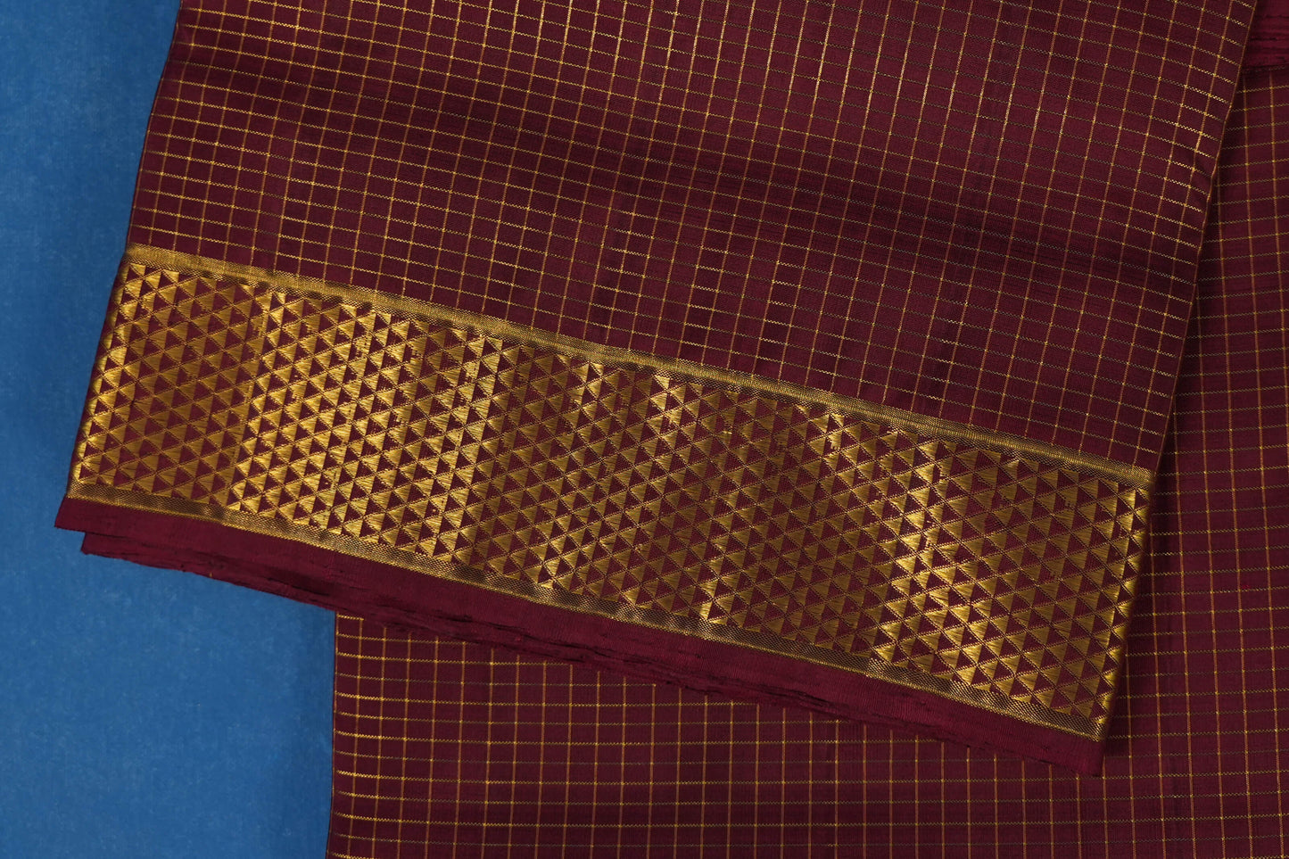 checked ten yards madisar silk saree