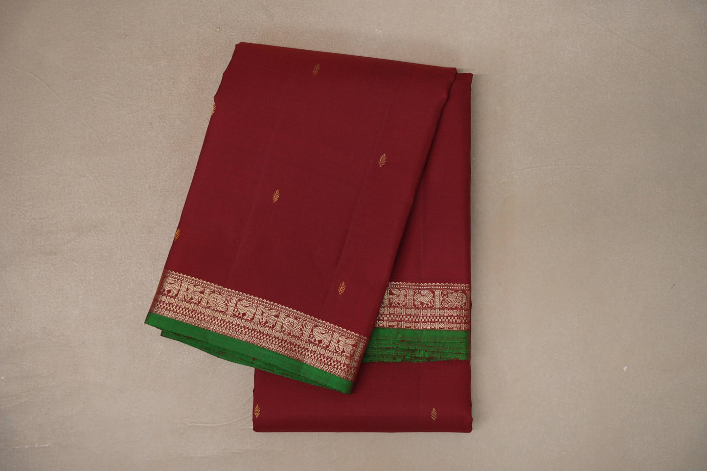 Deep Maroon Vintage Kanjivaram Silk Saree