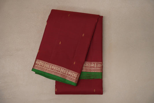Deep Maroon Vintage Kanjivaram Silk Saree