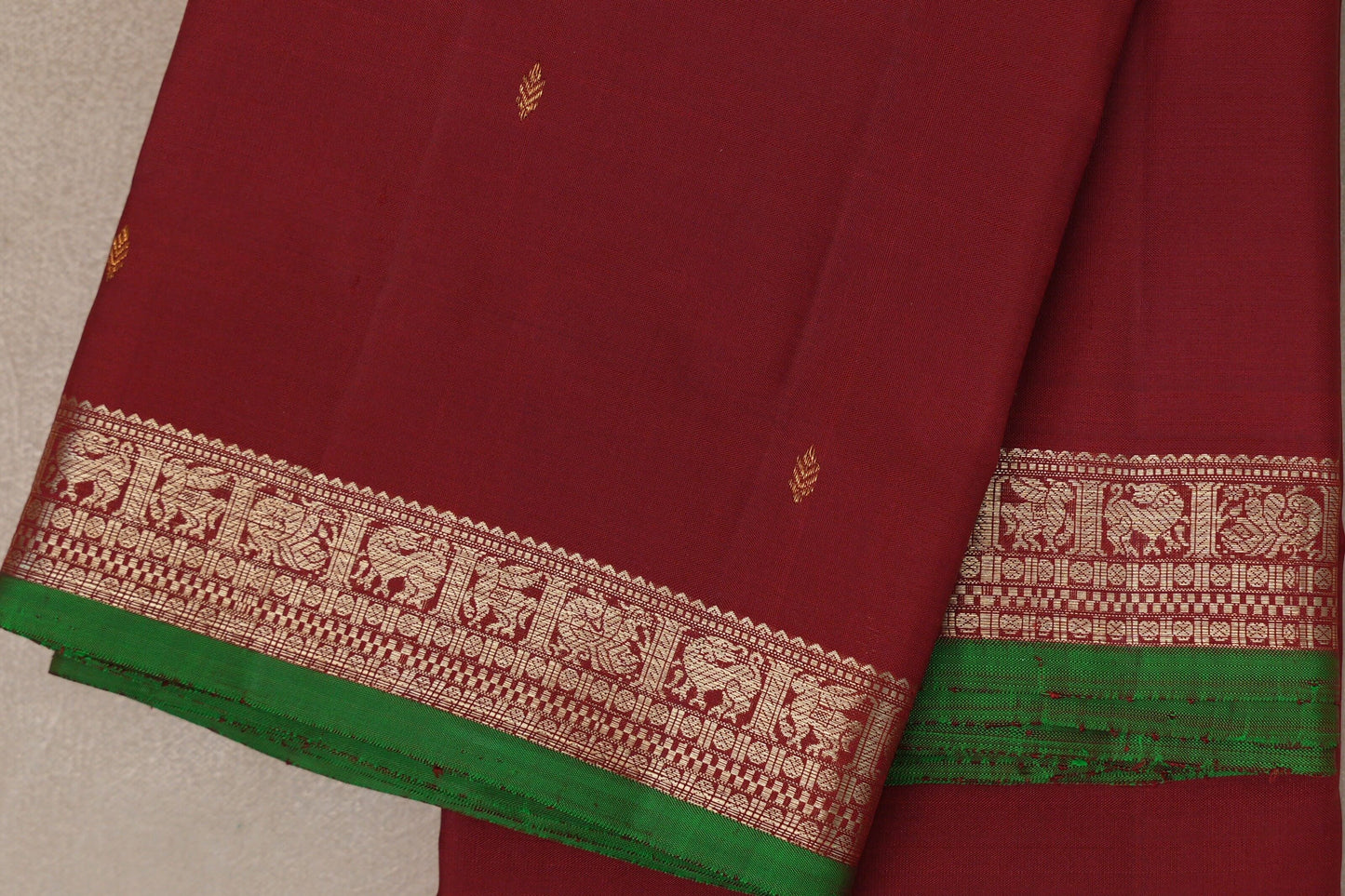 Deep Maroon Vintage Kanjivaram Silk Saree border