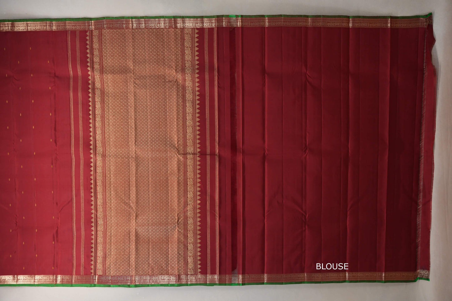 Deep Maroon Vintage Kanjivaram Silk Saree blouse