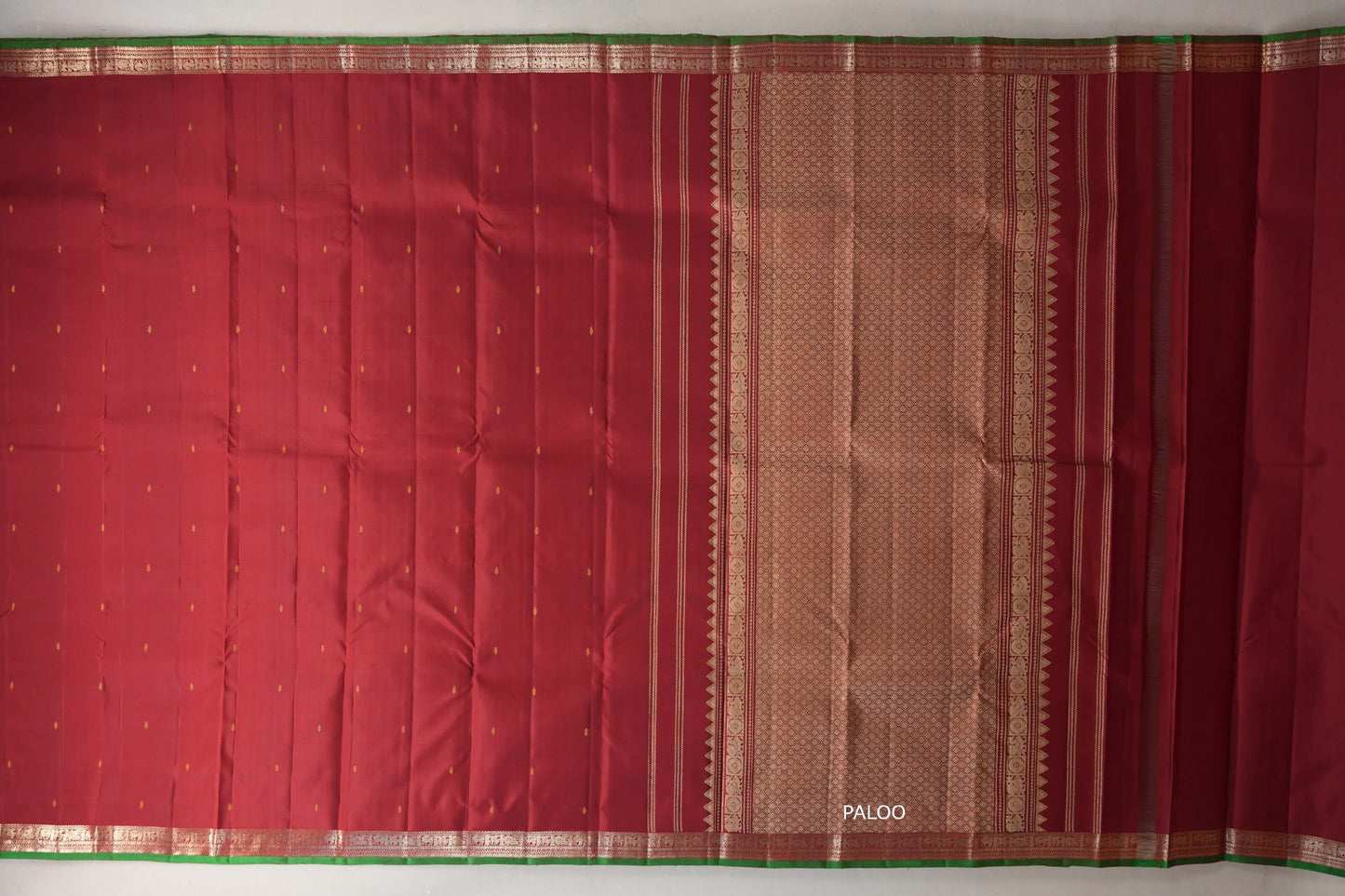Deep Maroon Vintage Kanjivaram Silk Saree paloo