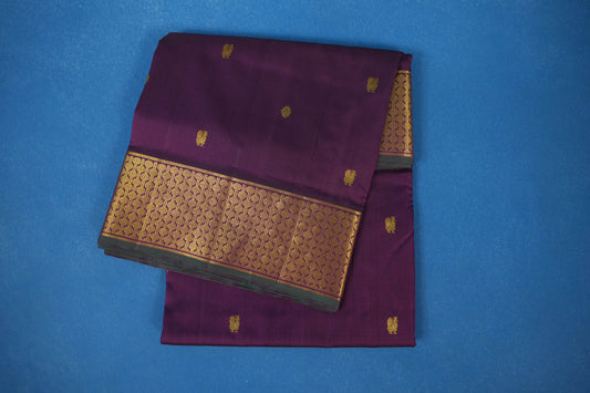 Dark purple ten yards madisar silk saree