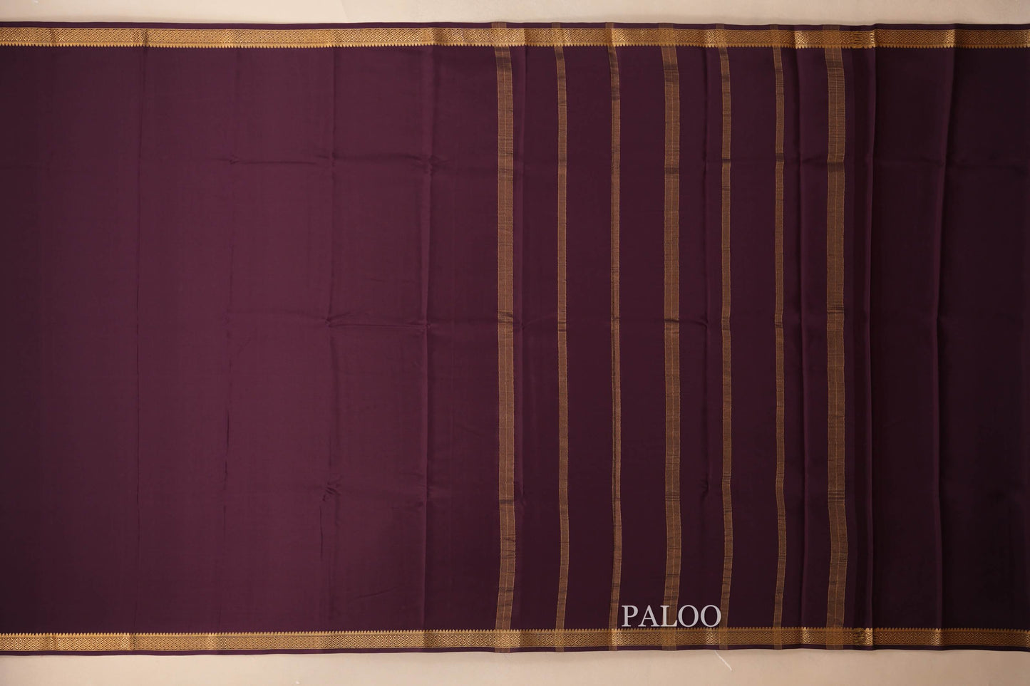 Deep Wine Mysore Silk Saree  paloo