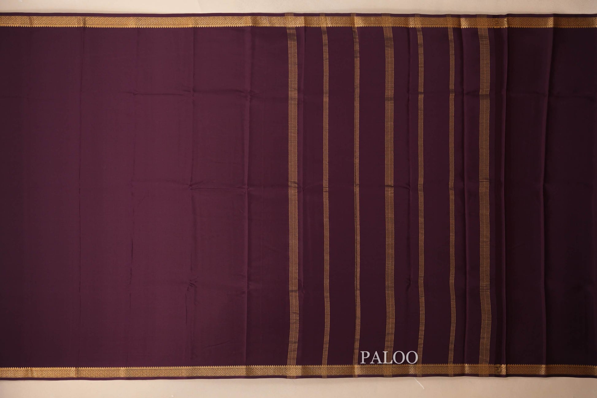Deep Wine Mysore Silk Saree  paloo