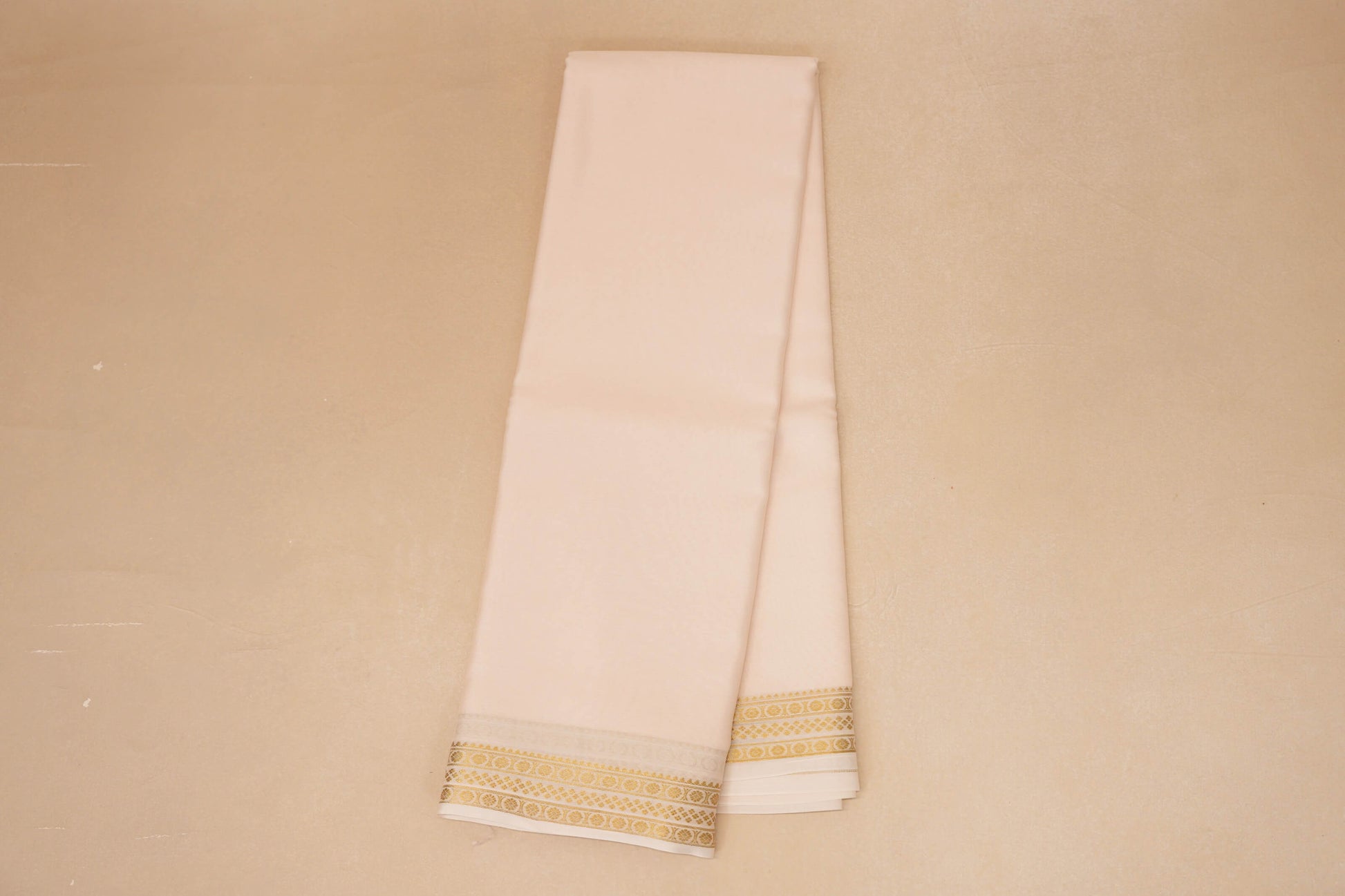 Cream Mysore Silk Saree online