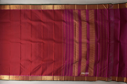 Deep Maroon with magenta border Vintage Kanjivaram Silk Saree by Shreenivas Silks PSSR019794