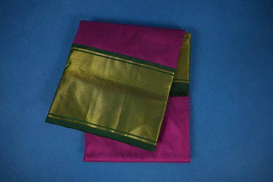 Dark pink ten yards madisar silk saree