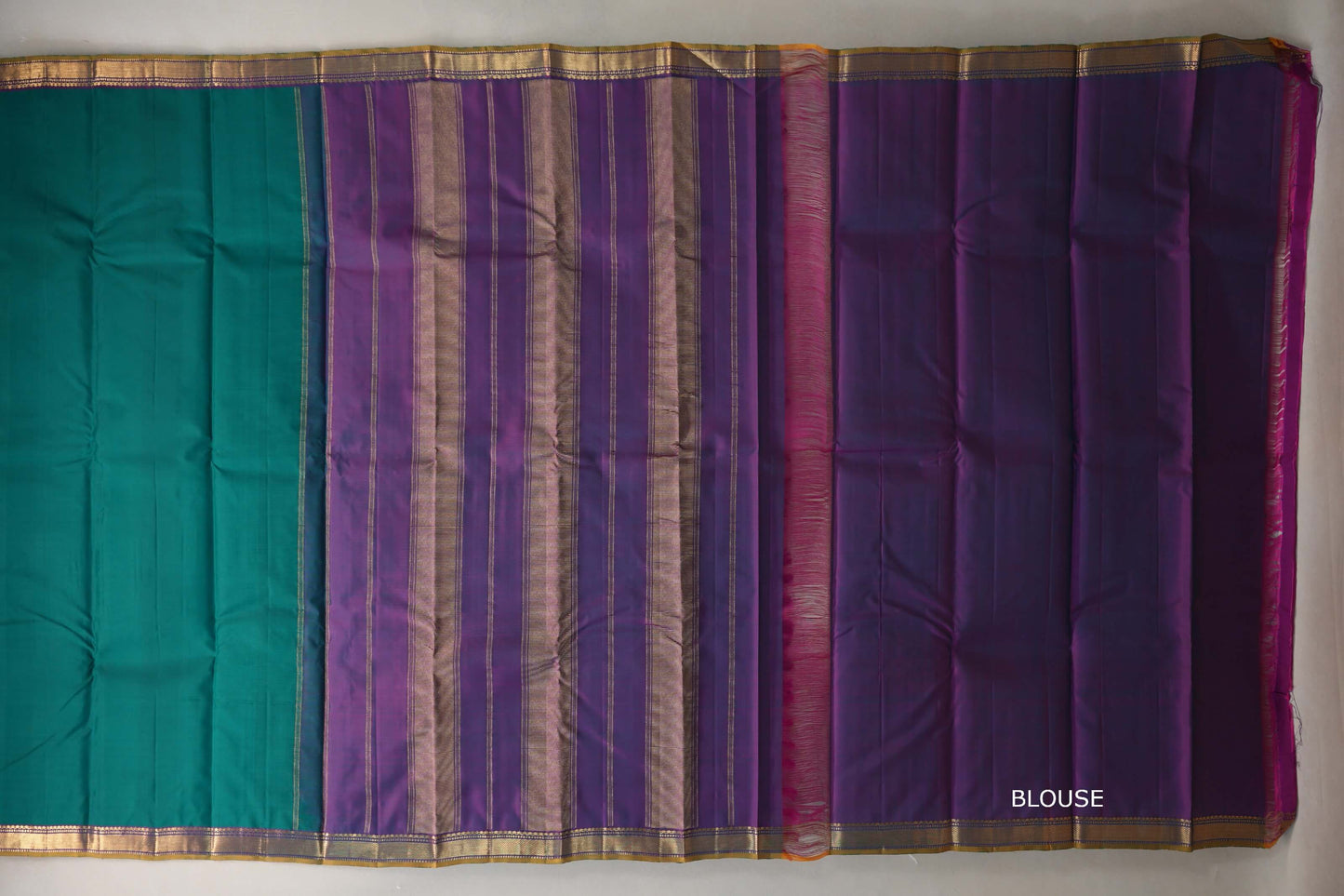 Peacock Green Vintage Kanjivaram Silk Saree by Shreenivas Silks  blouse