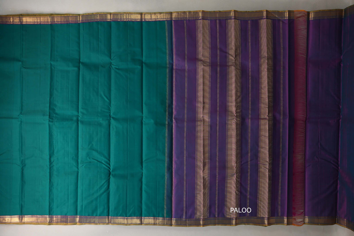 Peacock Green Vintage Kanjivaram Silk Saree by Shreenivas Silks  paloo