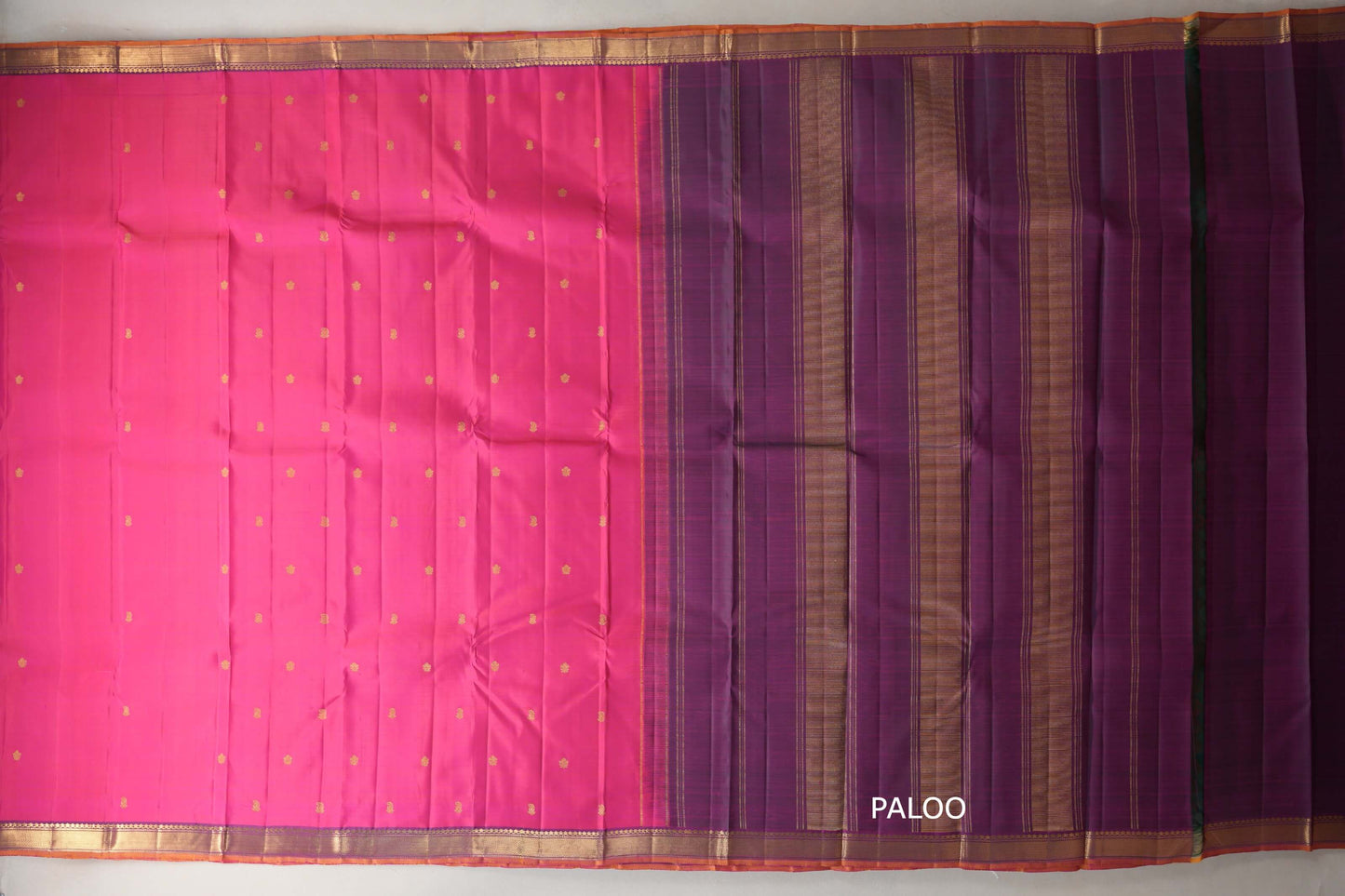 Orangish pink Vintage Kanjivaram Silk Saree by Shreenivas Silks PSSR019797