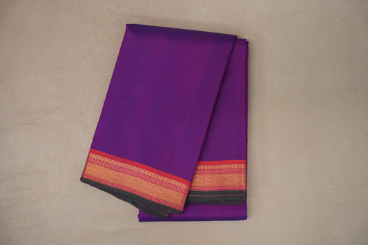 Dual Tone of Blue and Pink Vintage Kanjivaram Silk Saree by Shreenivas Silks