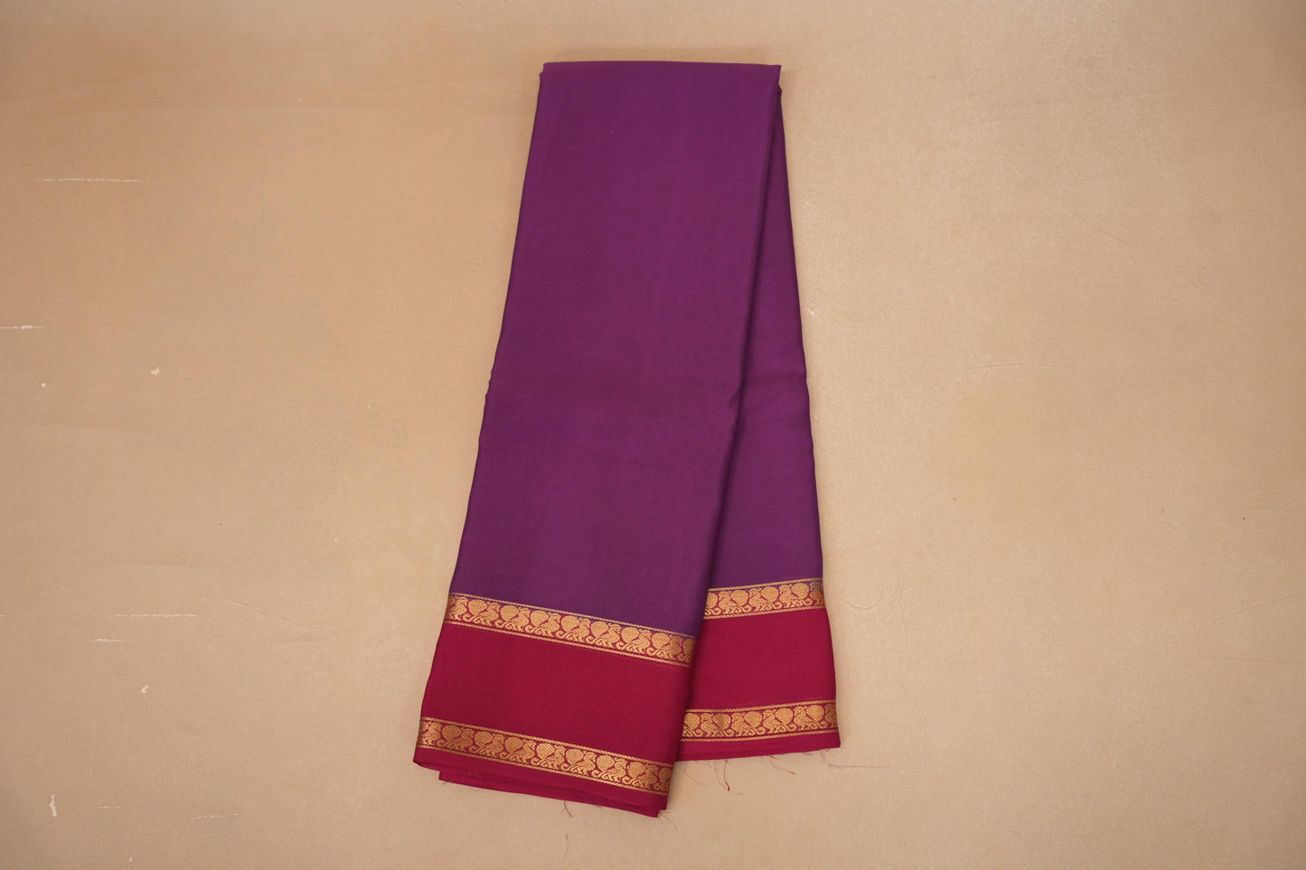 Purple with Magenta Borders Mysore Silk Saree online
