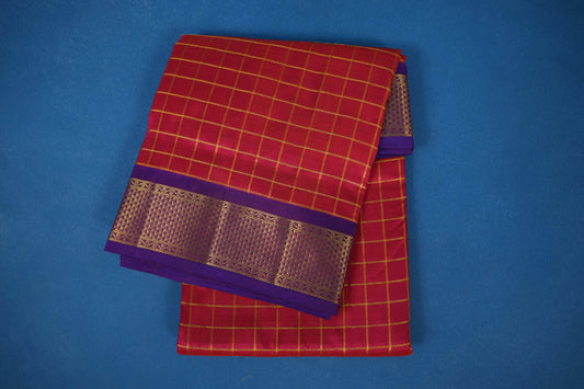Zari checks Ten yards silk saree