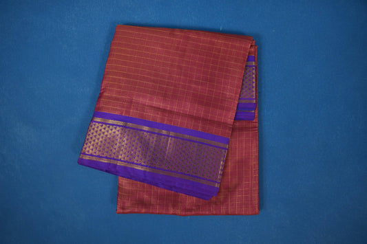 Maroon Tissue Jari Ten yards silk saree