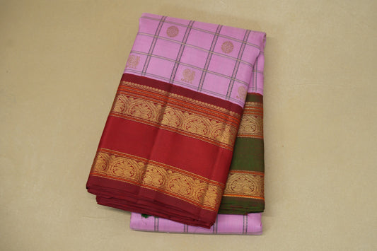 folded Baby Pink Heirloom Kanjivaram Silk Saree 