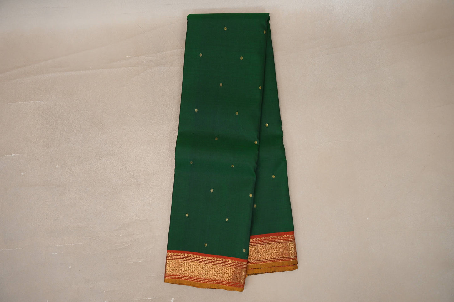 Online Deep Bottle Green Vintage Kanjivaram Silk Saree