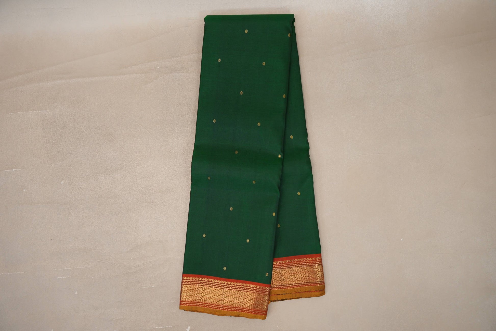 Online Deep Bottle Green Vintage Kanjivaram Silk Saree