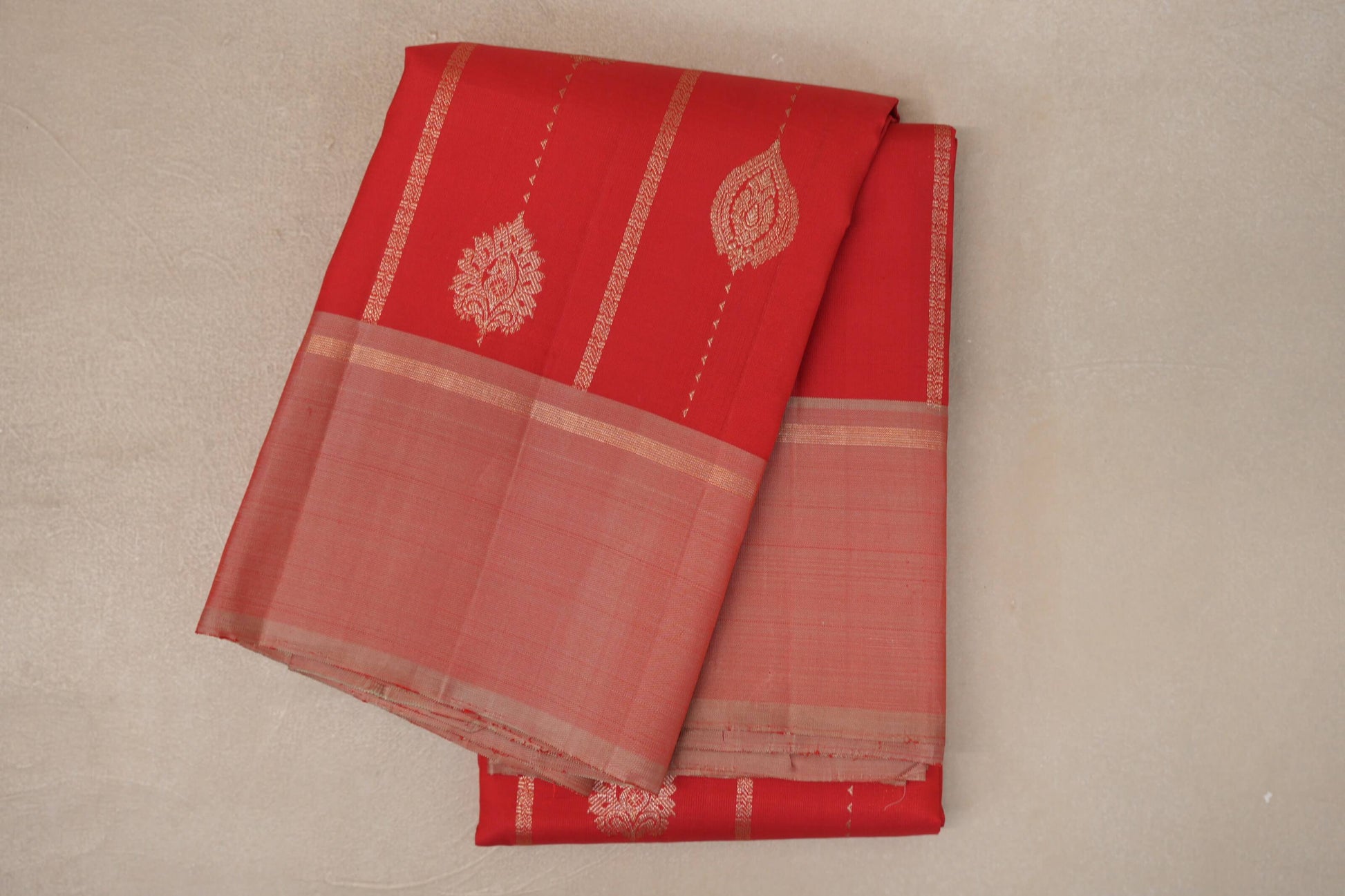 Tomato Red Vintage Kanjivaram Silk Saree