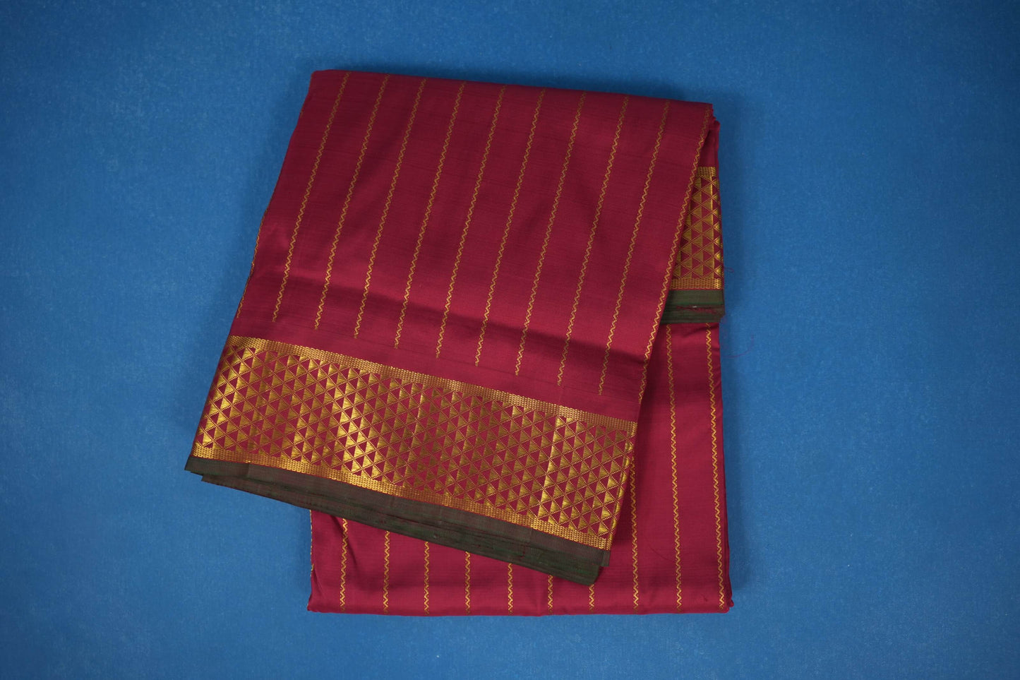 Maroon Ten yards silk saree 