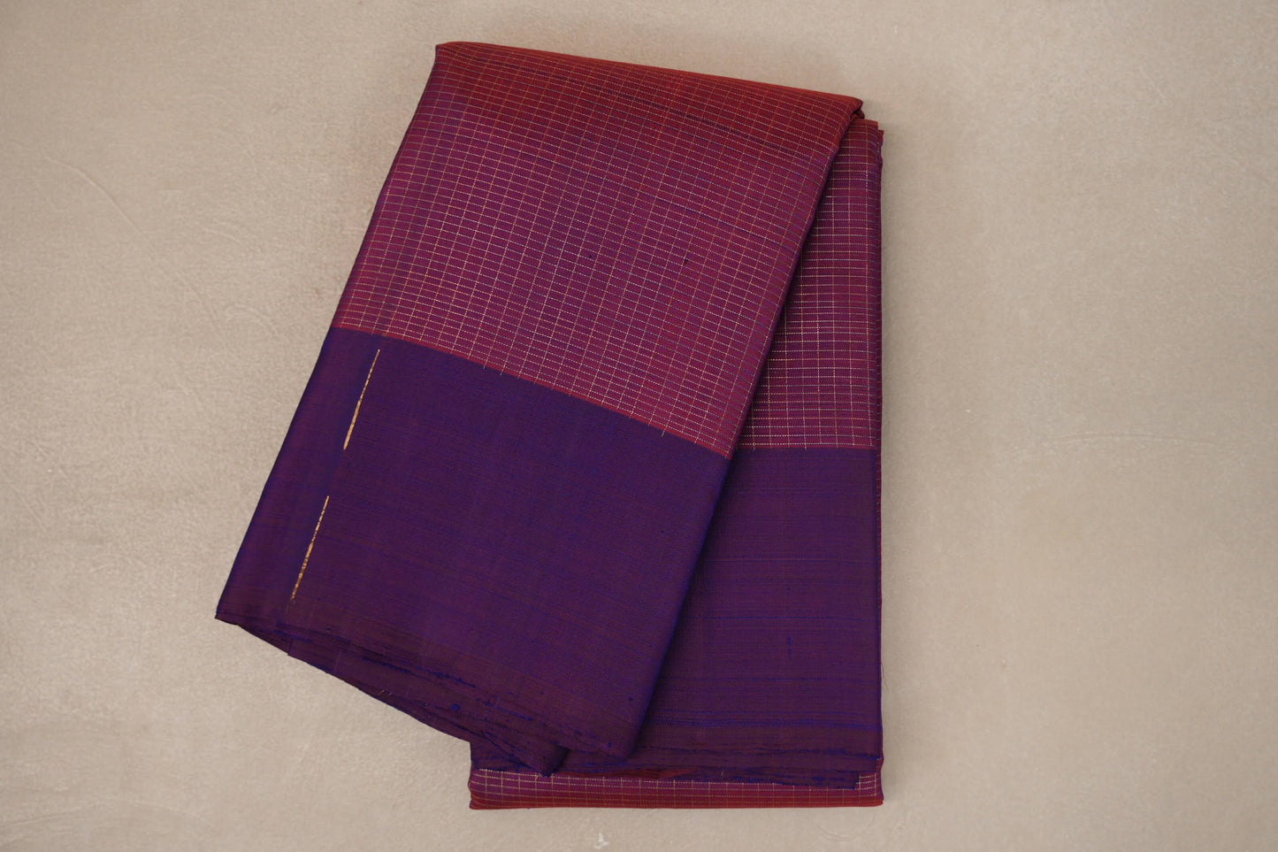 Dual Tone of Orange & Blue Vintage Kanjivaram Silk Saree