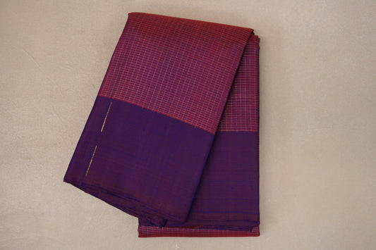 Dual Tone of Orange & Blue Vintage Kanjivaram Silk Saree