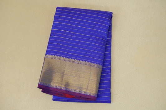 folded Royal Blue  Heirloom Beldhary Kanjivaram Silk Saree