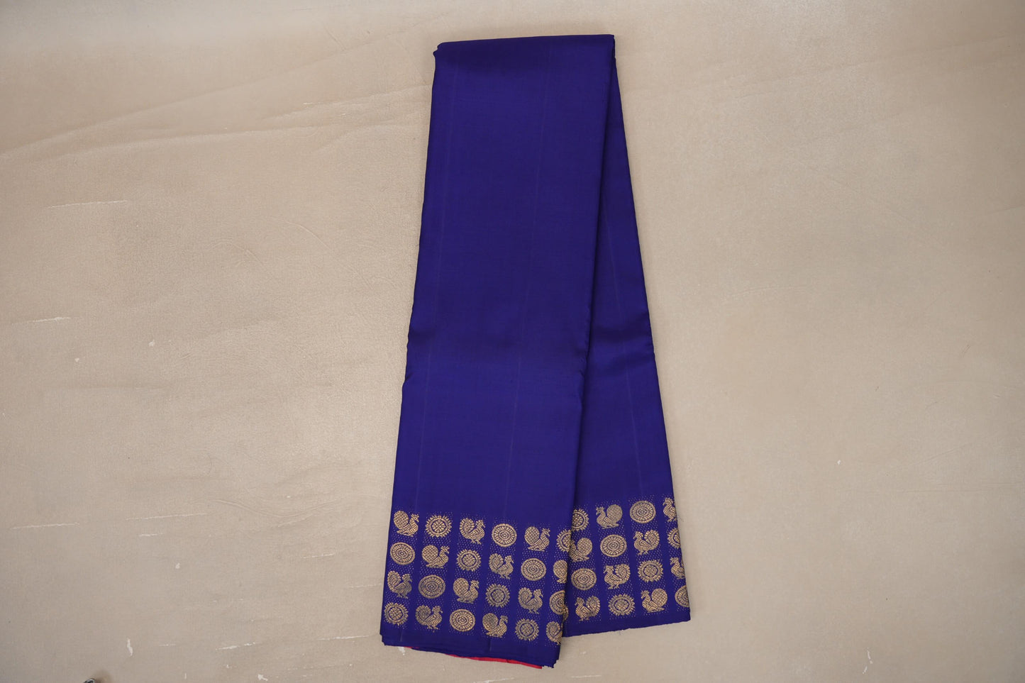 Online Deep Blue Vintage Kanjivaram Silk Saree 