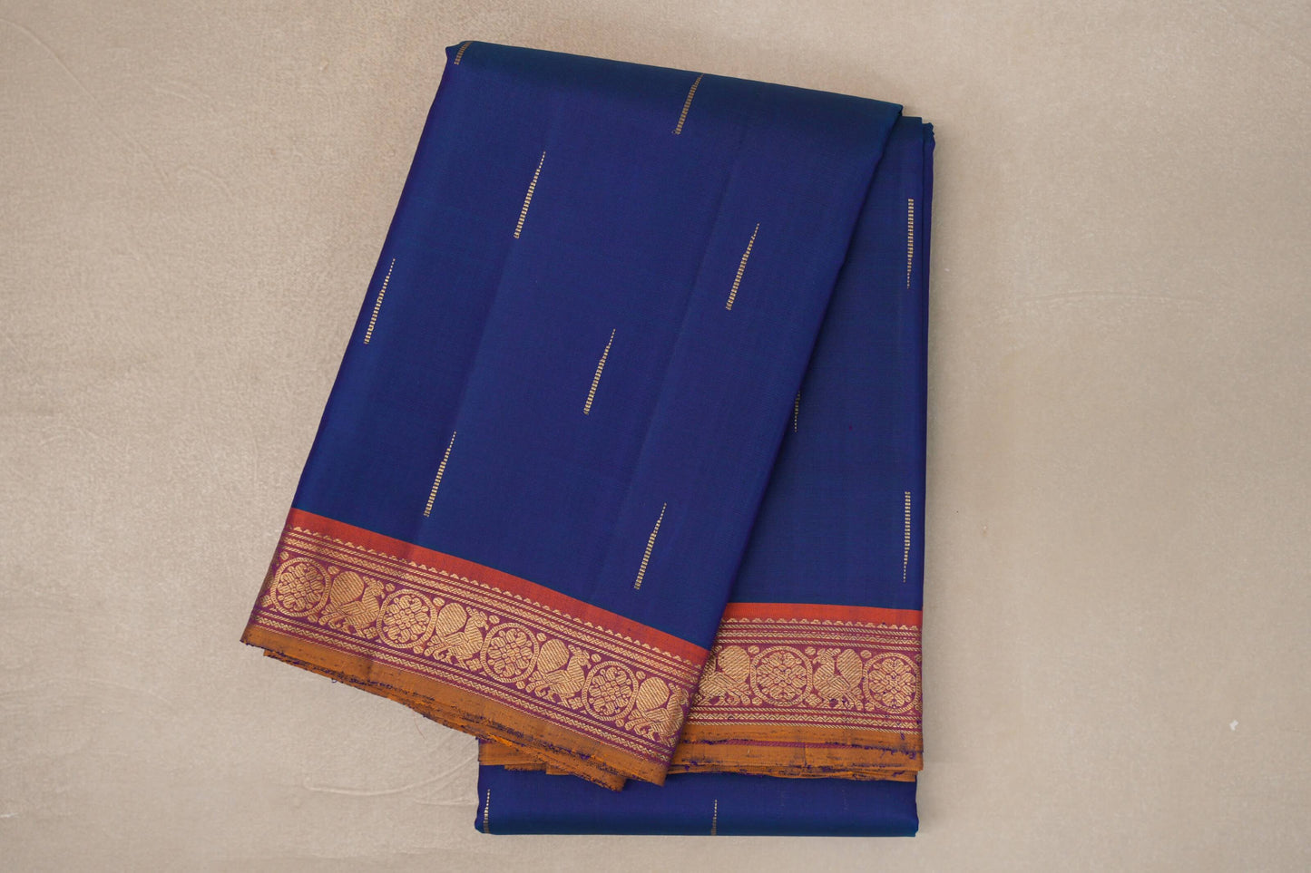 Peacock Blue Vintage Kanjivaram Silk Saree