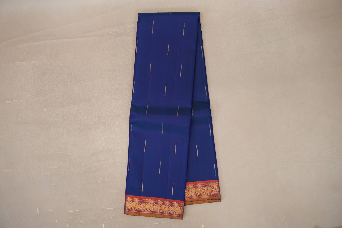 Online Peacock Blue Vintage Kanjivaram Silk Saree