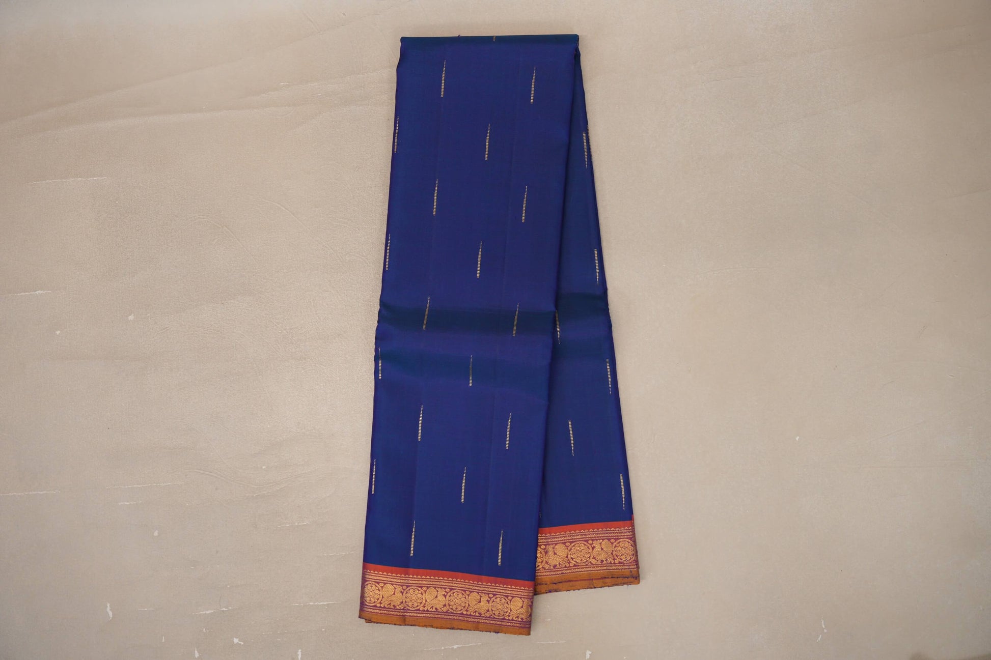 Online Peacock Blue Vintage Kanjivaram Silk Saree