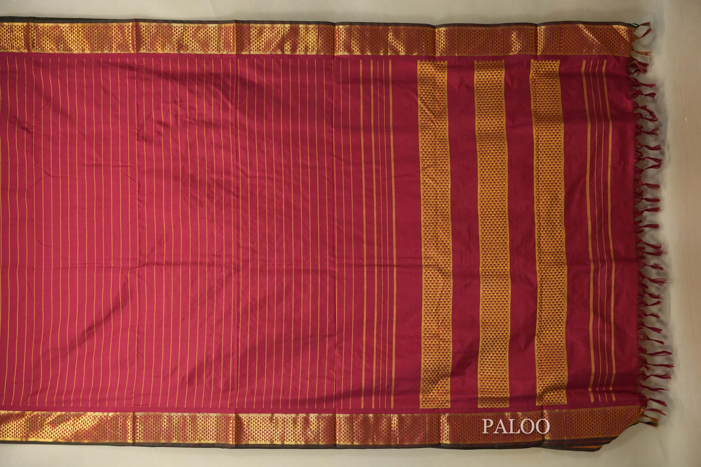 Deep Red Ten yards Beldhary silk  paloo