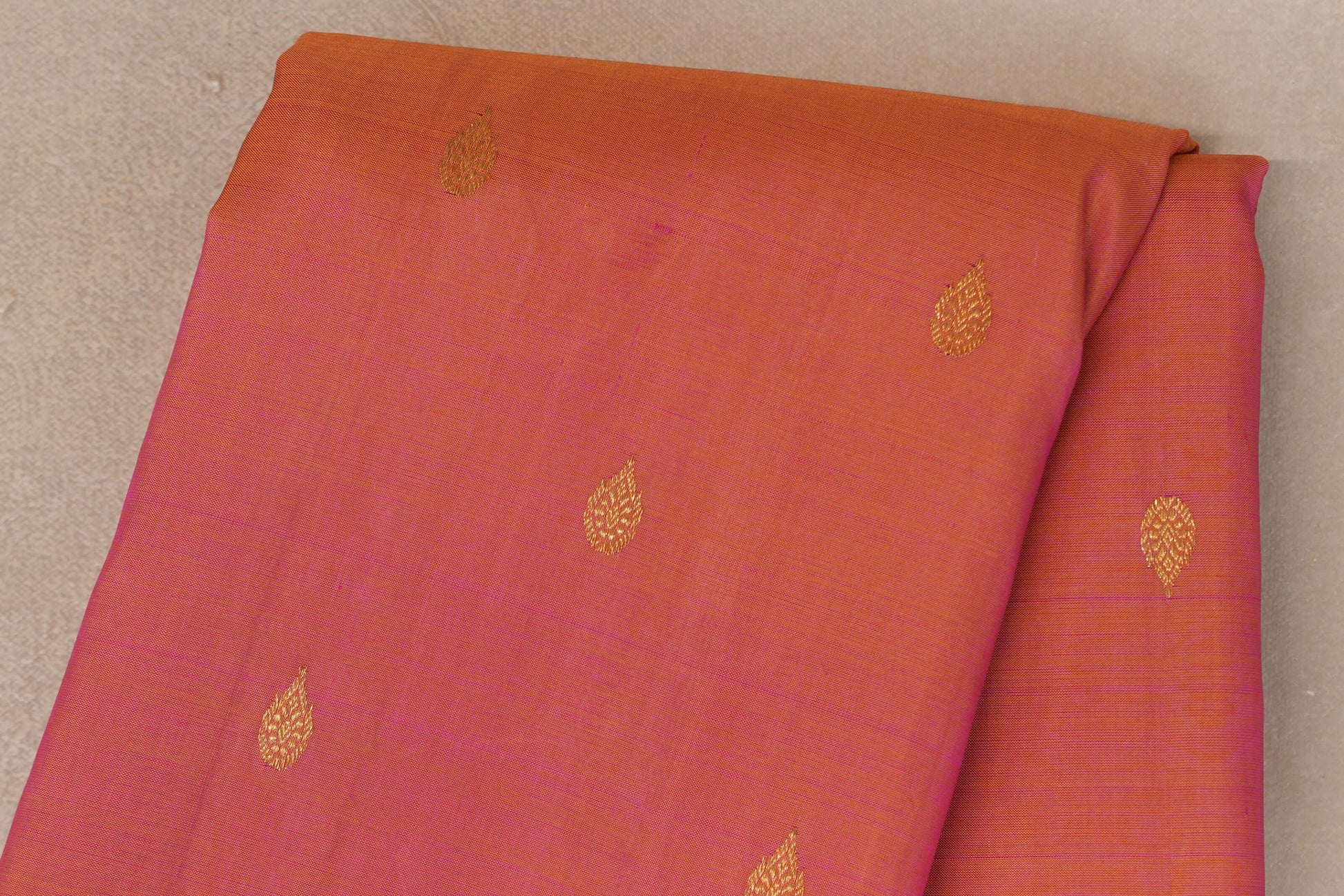 Dual Tone of Pink & Yellow with Bright Magenta Borders Vintage Kanjivaram Silk Saree body