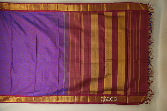 Dual Tone Magenta and Violet Ten yards vaira oosi silk saree paloo