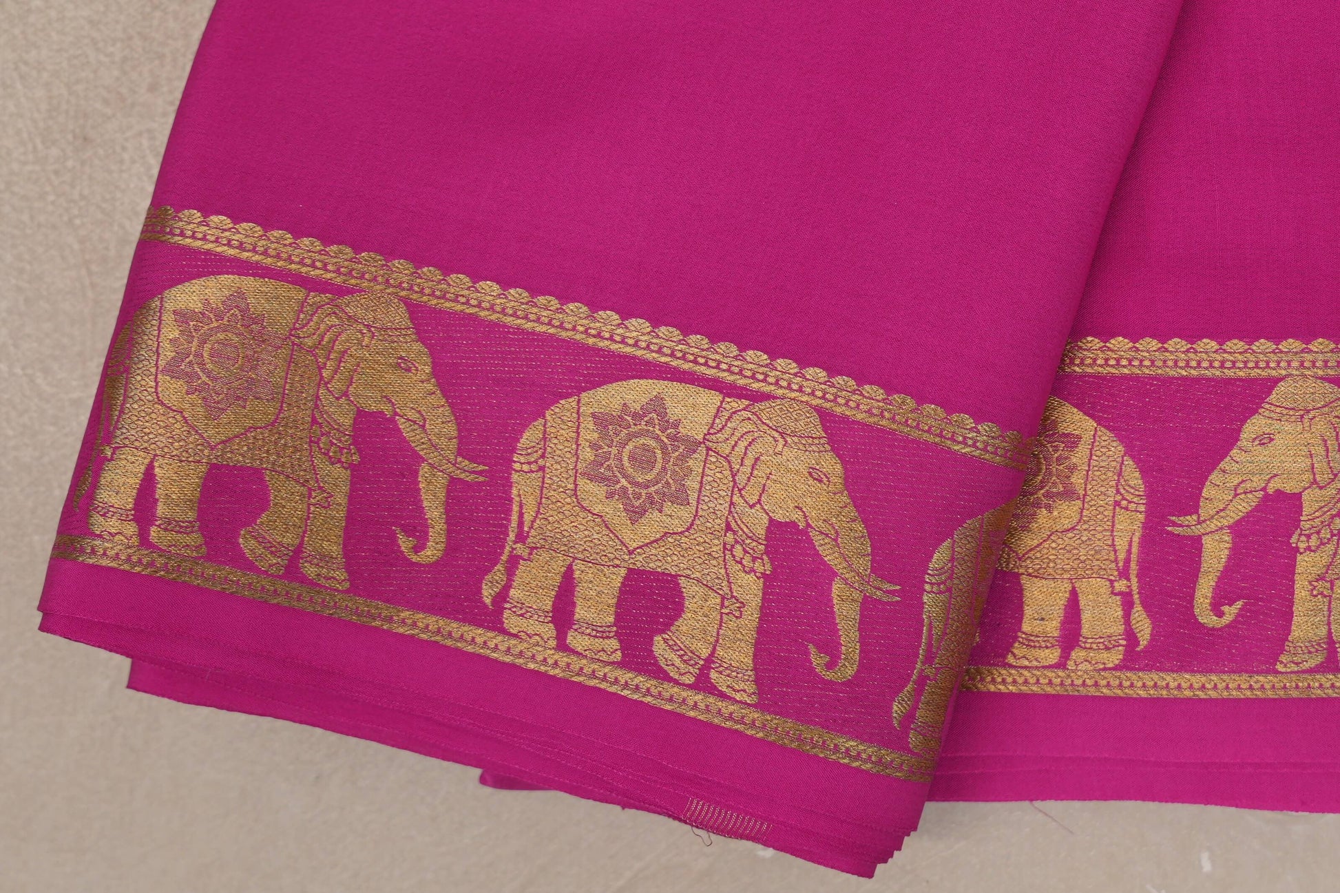 Magenta Mysore Silk Saree border