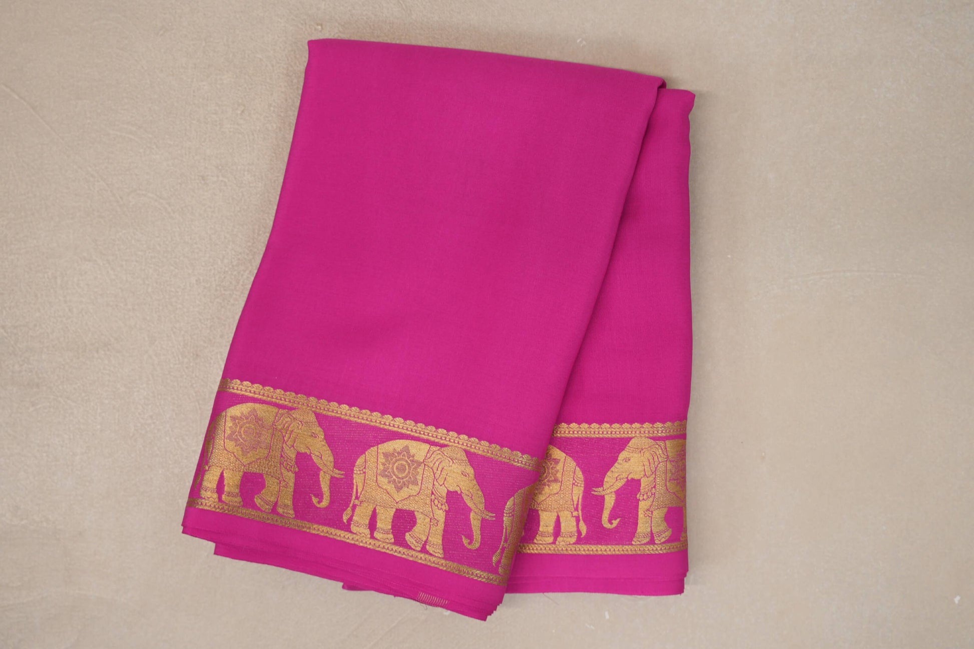 Magenta Mysore Silk Saree 