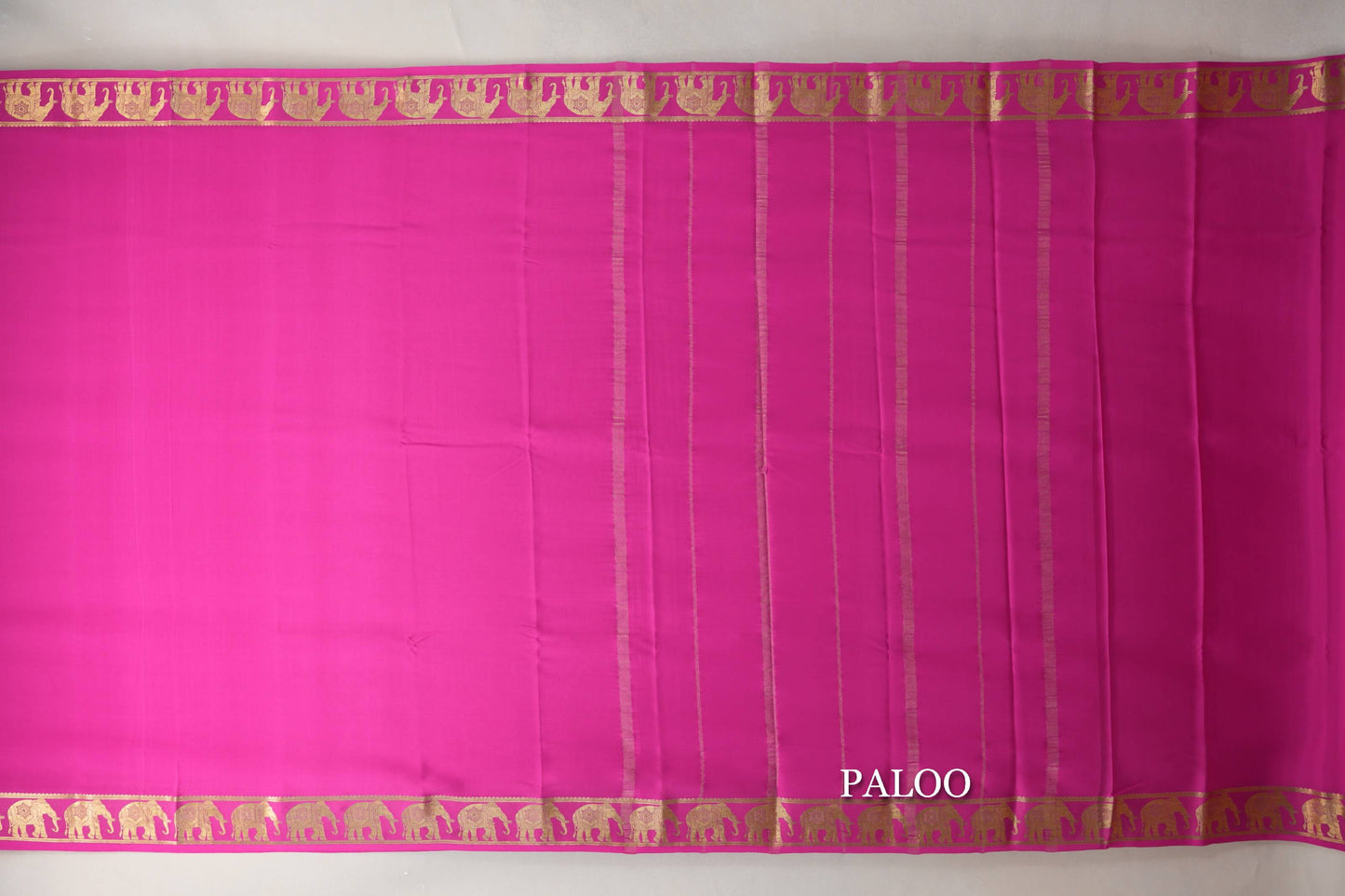 Magenta Mysore Silk Saree paloo
