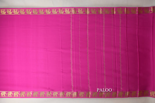 Magenta Mysore Silk Saree paloo