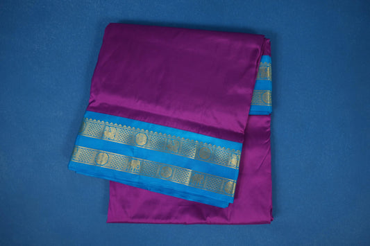 Magenta Ten yards silk saree 