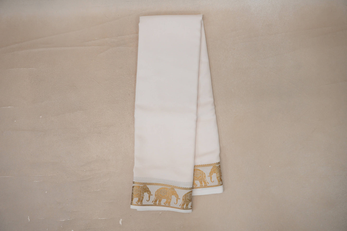 Online Cream Mysore Silk Saree 
