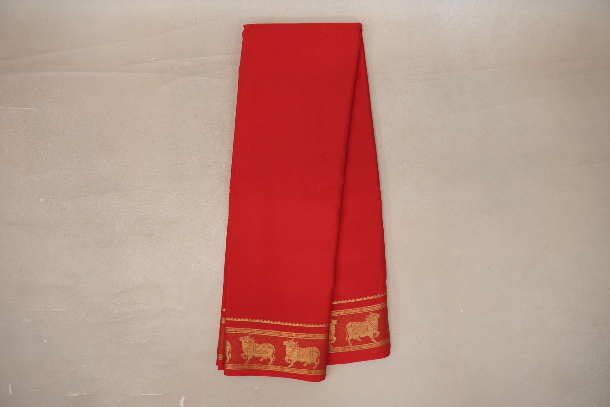 Online Bright  Red Mysore Silk Saree