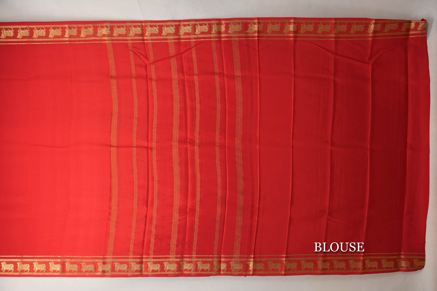 Bright  Red Mysore Silk Saree blouse