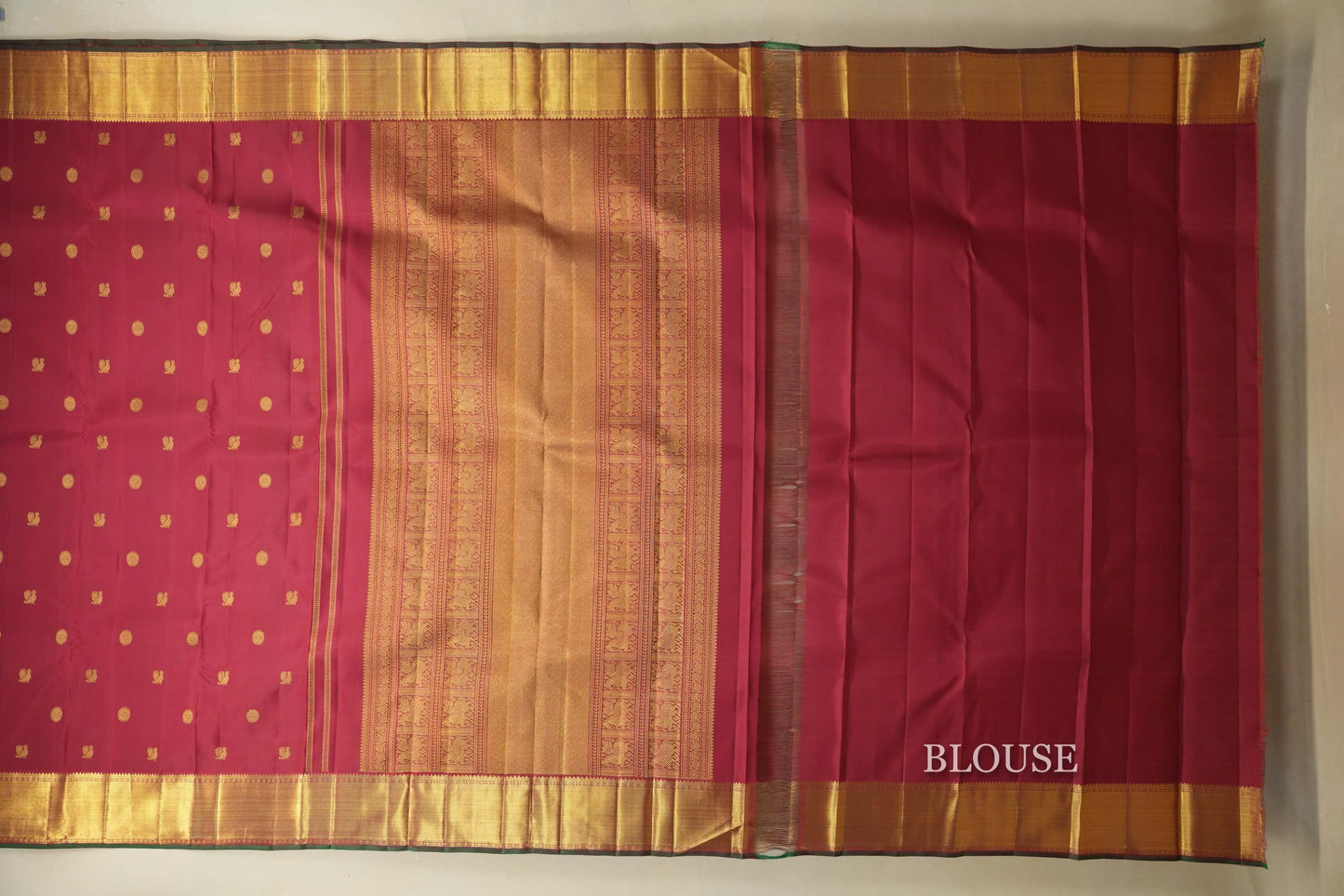 Reddish Maroon Heirloom Kanjivaram Silk Saree blouse