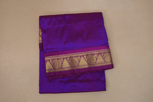 Dual Tone of blue and magenta Ten yards silk saree