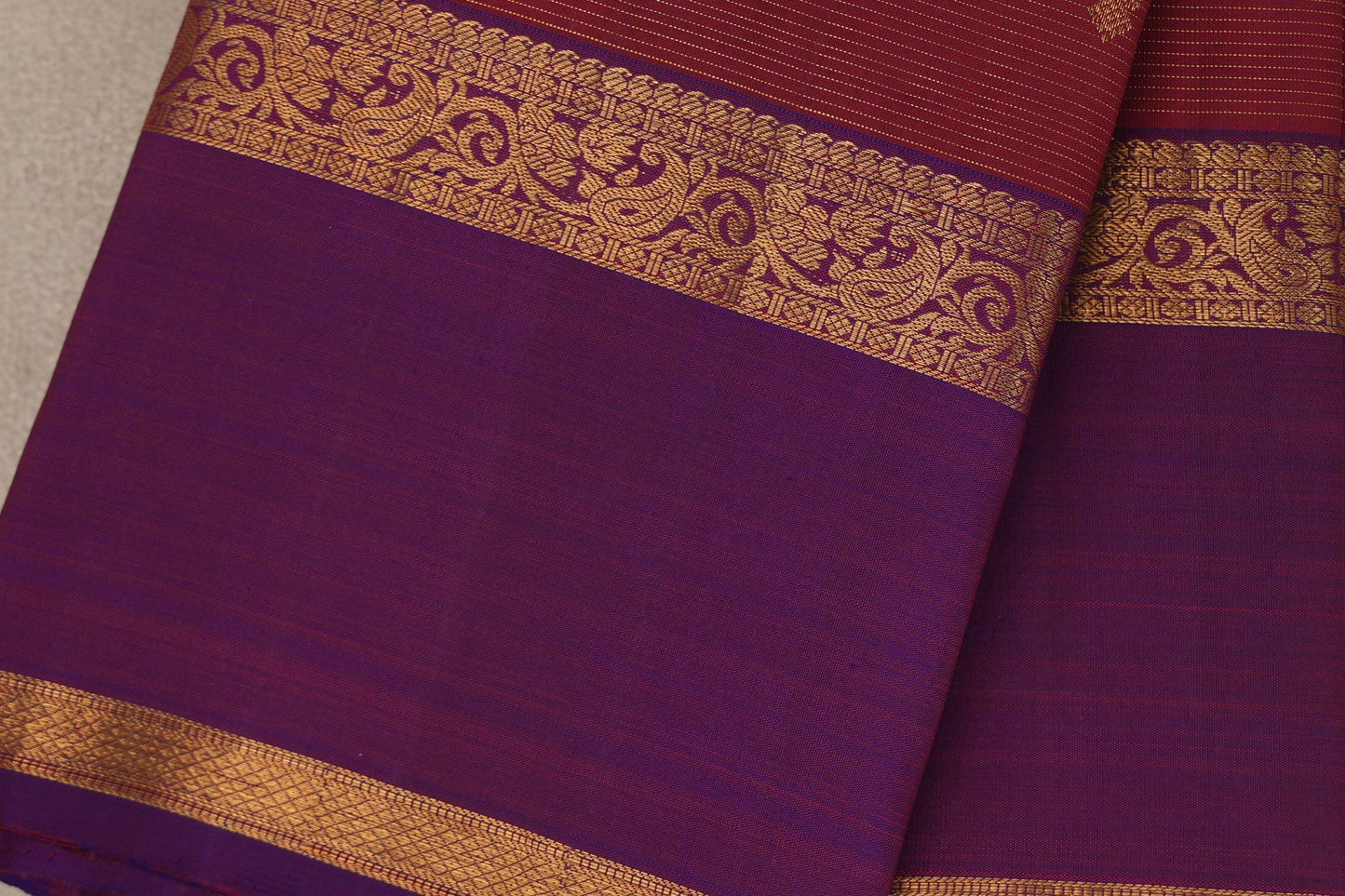 Deep Maroon Vintage Kanjivaram Silk Saree border