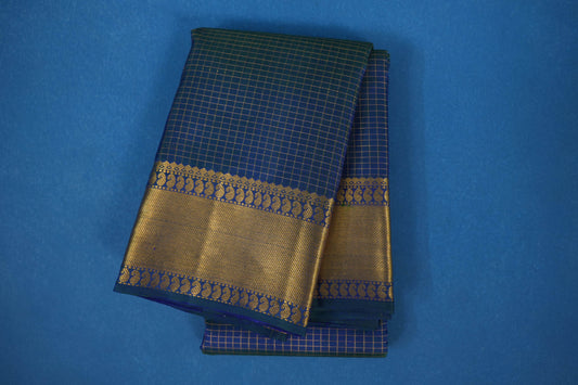 Peacock blue vintage kanjivaram silk saree