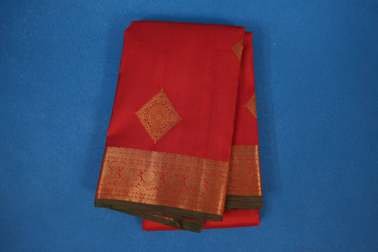 Chilly red vintage kanjivaram silk saree